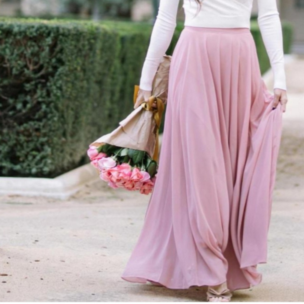 Lucy Paris Maxi Skirt in Rose